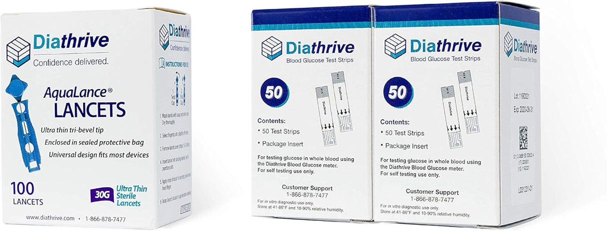 Diathrive Glucose Test Strips & Lancets Kit