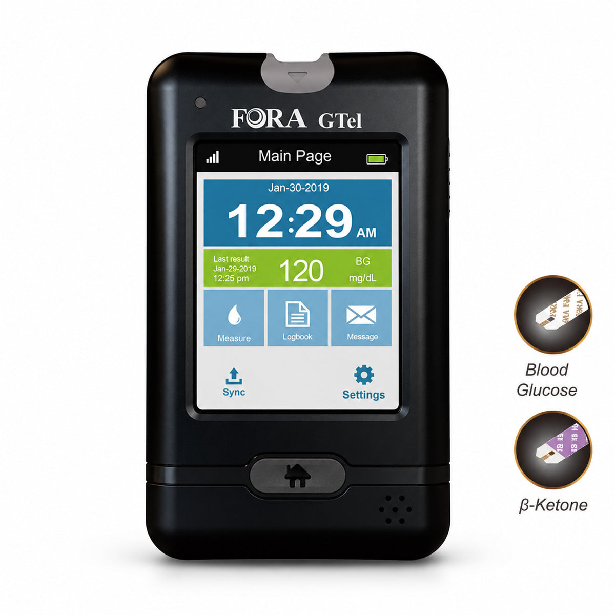 FORA GTel Multi-Functional Blood Glucose and Blood Ketone Monitoring System 4G LTE