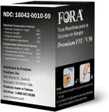 Fora Premium V10/V30 Glucose Test Strips (50 ct)