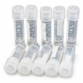 Graduated Plastic Cryovials, 2 mL, Screw Cap, 20 Pack