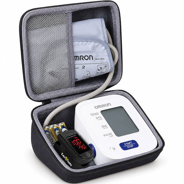 Hard Travel Case for Omron Upper Arm Blood Pressure Monitors BP7100 BP710N BP7150 HEM-7120 Series