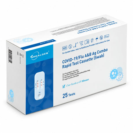 Healgen® COVID-19/Flu A&B Antigen Rapid Test – 25 Pack (EUA)