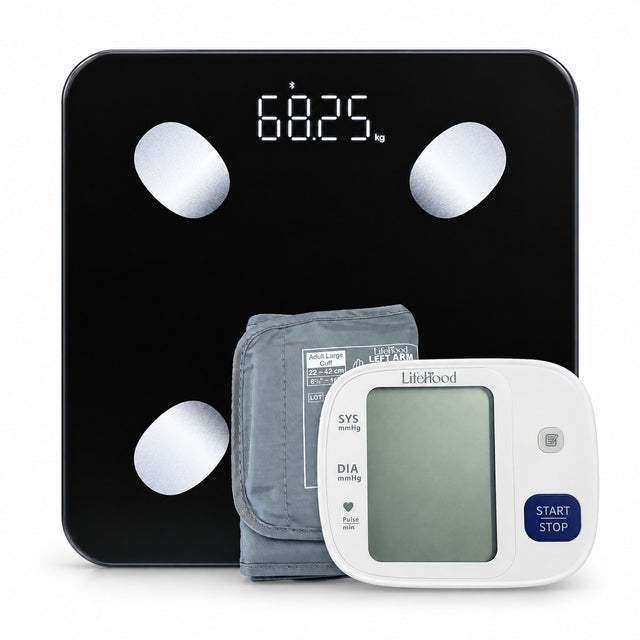 Home Health Monitoring Kit – Bluetooth Scale + Blood Pressure Monitor