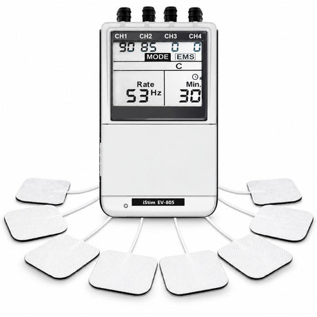 iSTIM EV-805 TENS EMS 4-Channel Rechargeable Combo Unit
