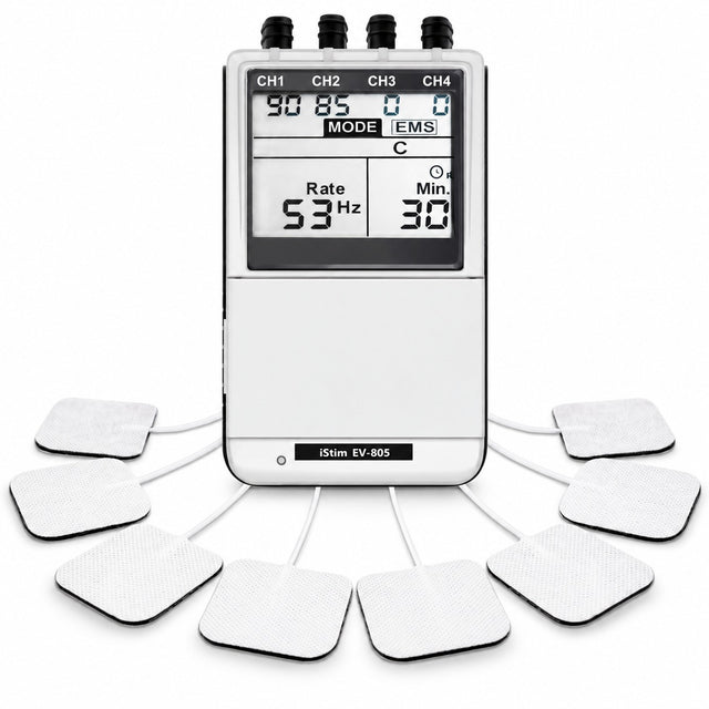iSTIM EV-805 TENS EMS 4-Channel Rechargeable Combo Unit