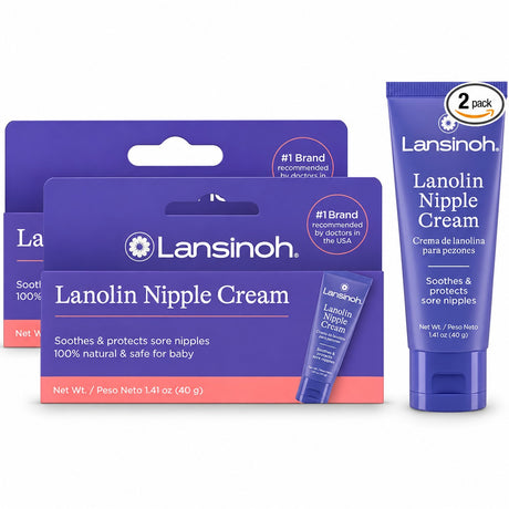 Lansinoh Lanolin Nipple Cream 1.41oz (2 Pack) for Breastfeeding