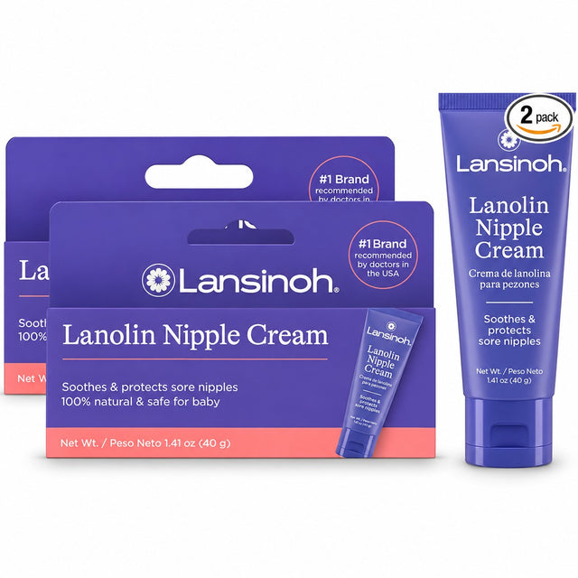 Lansinoh Lanolin Nipple Cream 1.41oz (2 Pack) for Breastfeeding