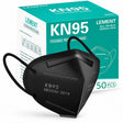LEMENT Black KN95 5-Layer Disposable Face Masks – 50 Count