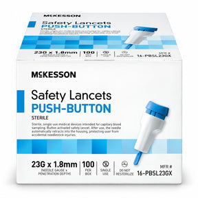 McKesson Safety Lancets 23G Push-Button – 100 Count