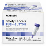 McKesson Safety Lancets 28G Push-Button – 100 Count
