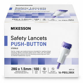 McKesson Safety Lancets 28G Push-Button – 100 Count