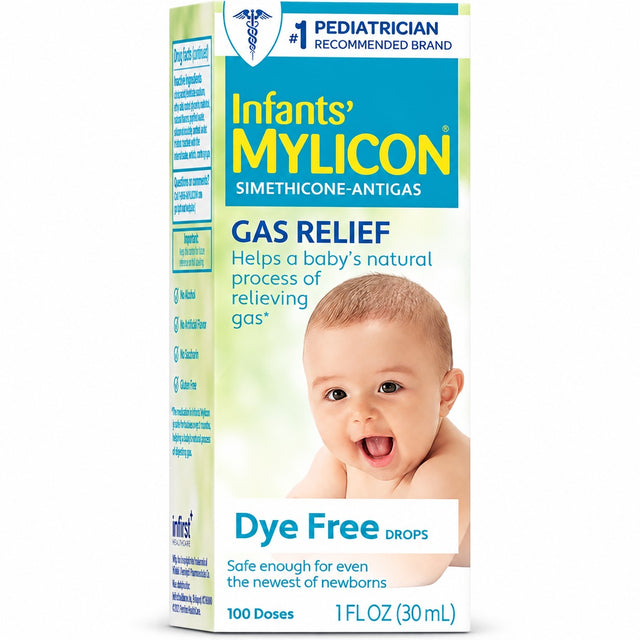 MYLICON Infant Gas Relief Drops – Dye-Free, 1 fl oz (100 Doses)