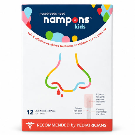 Nampons Kids Nosebleed Stoppers – 12 or 24 Pack, Pediatric Clotting Aid