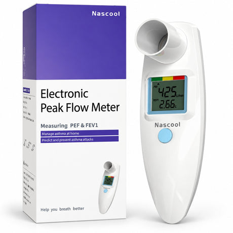 Nascool Digital Peak Flow Meter, Portable Lung Monitor