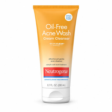 Neutrogena Oil-Free Acne Face Wash Cream Cleanser with 2% Salicylic Acid, 6.7 fl oz