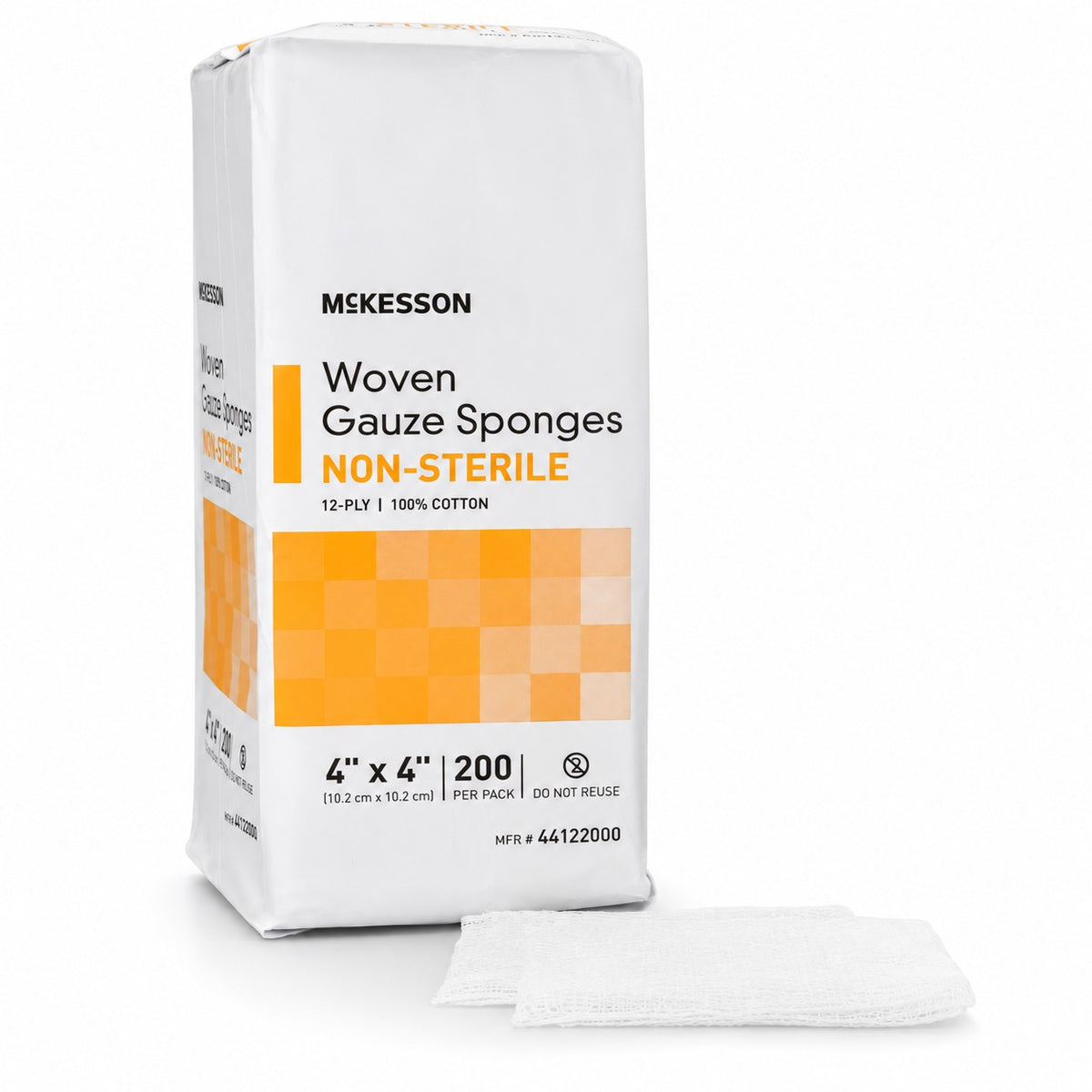 McKesson Non-Sterile Gauze Sponges, 2 x 2 and 4 x 4 Inch, 200 per Pack