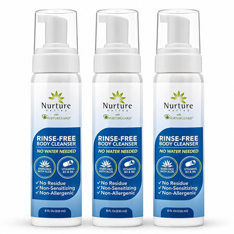 Nurture Rinse Free Foaming Cleanser – No-Water Body Wash 3-Pack