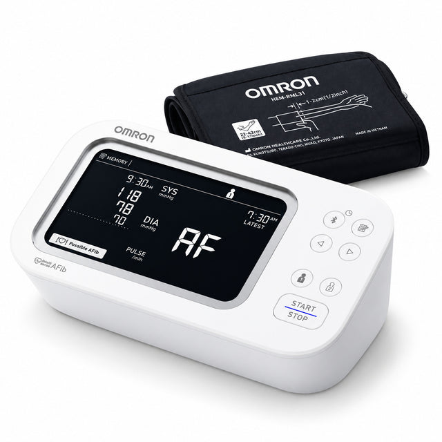 Omron Platinum Upper Arm Blood Pressure Monitor BP5465 AFib Screen Bluetooth