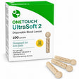 OneTouch UltraSoft 2 Lancets 30G – 100 Count
