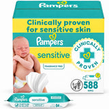 Pampers Sensitive Baby Wipes – 588 Count (7 Refill Packs, Unscented)