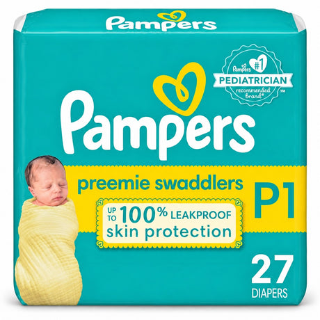 Pampers Swaddlers Preemie Diapers Size P1 (27 Count)