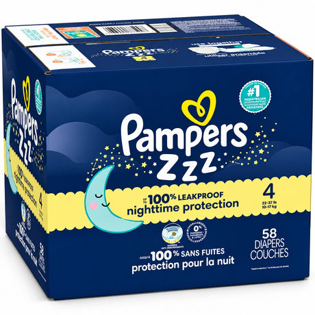 Pampers ZZZ Overnights Size 4 Diapers (22–37 lbs)