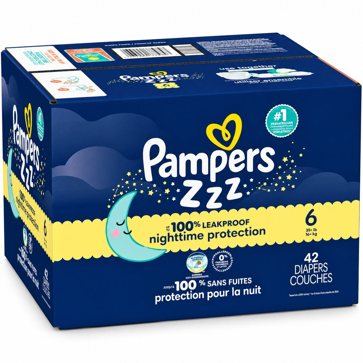 Pampers ZZZ Overnights Size 6 Diapers (35+ lbs)