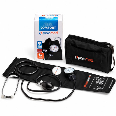 Paramed Aneroid Sphygmomanometer with Stethoscope Manual Blood Pressure Cuff Kit 8.7"–16.5"