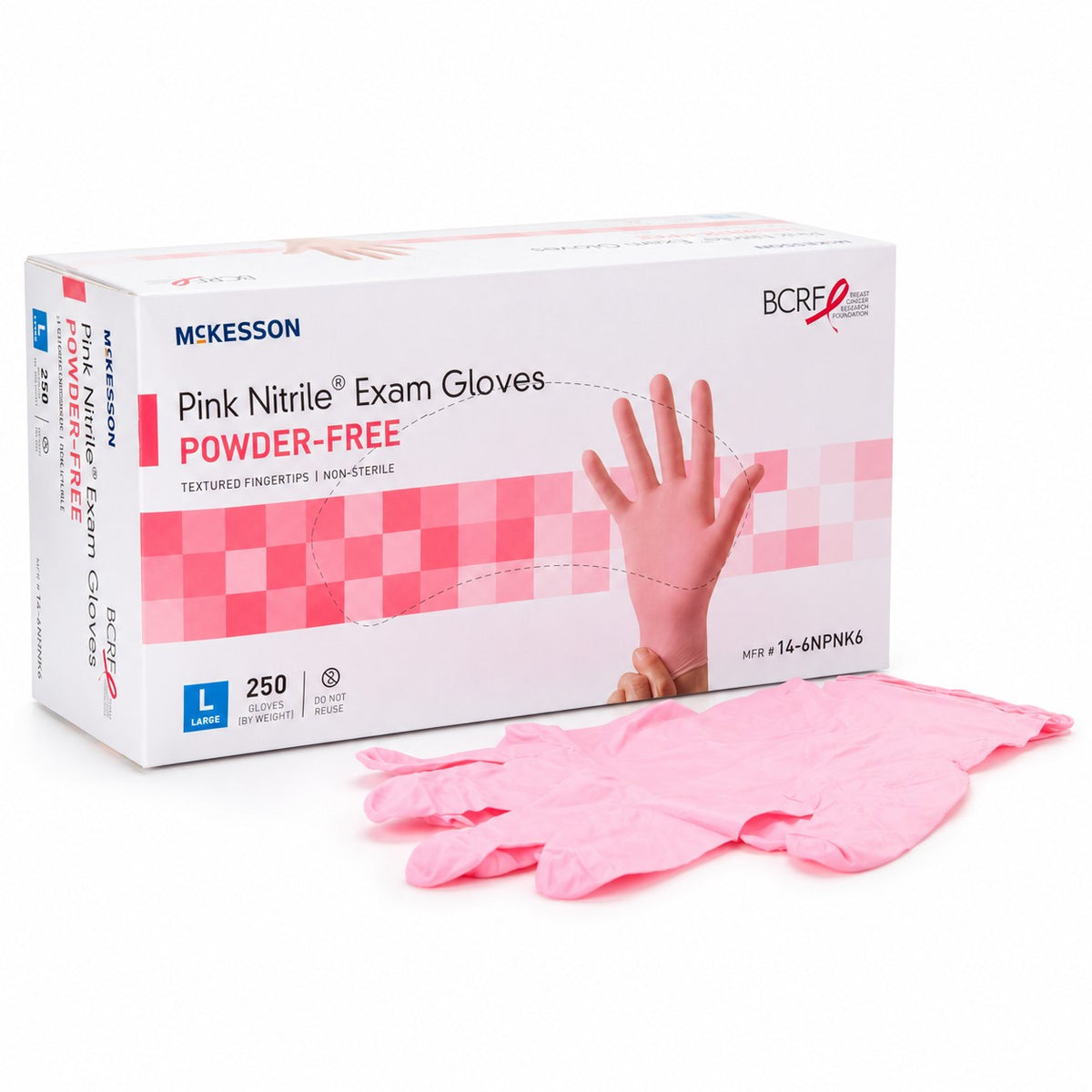 McKesson Pink Nitrile Exam Gloves - Large (view 5)