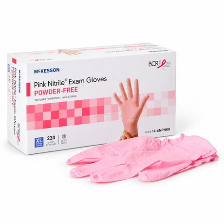 McKesson Pink Nitrile Exam Gloves - X-Large (view 8)