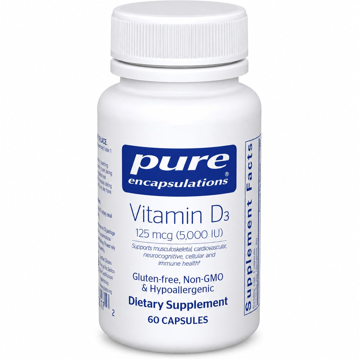 Pure Encapsulations Vitamin D3 125 mcg (5,000 IU)