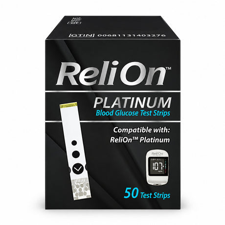 ReliOn Platinum Blood Glucose Test Strips – 50 Count
