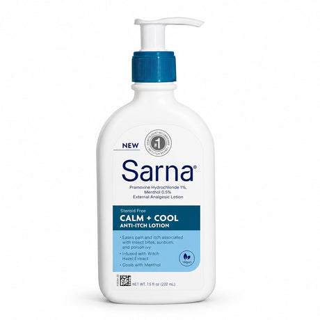 Sarna Calm + Cool Anti-Itch Lotion, 7.5 fl oz (Steroid-Free)
