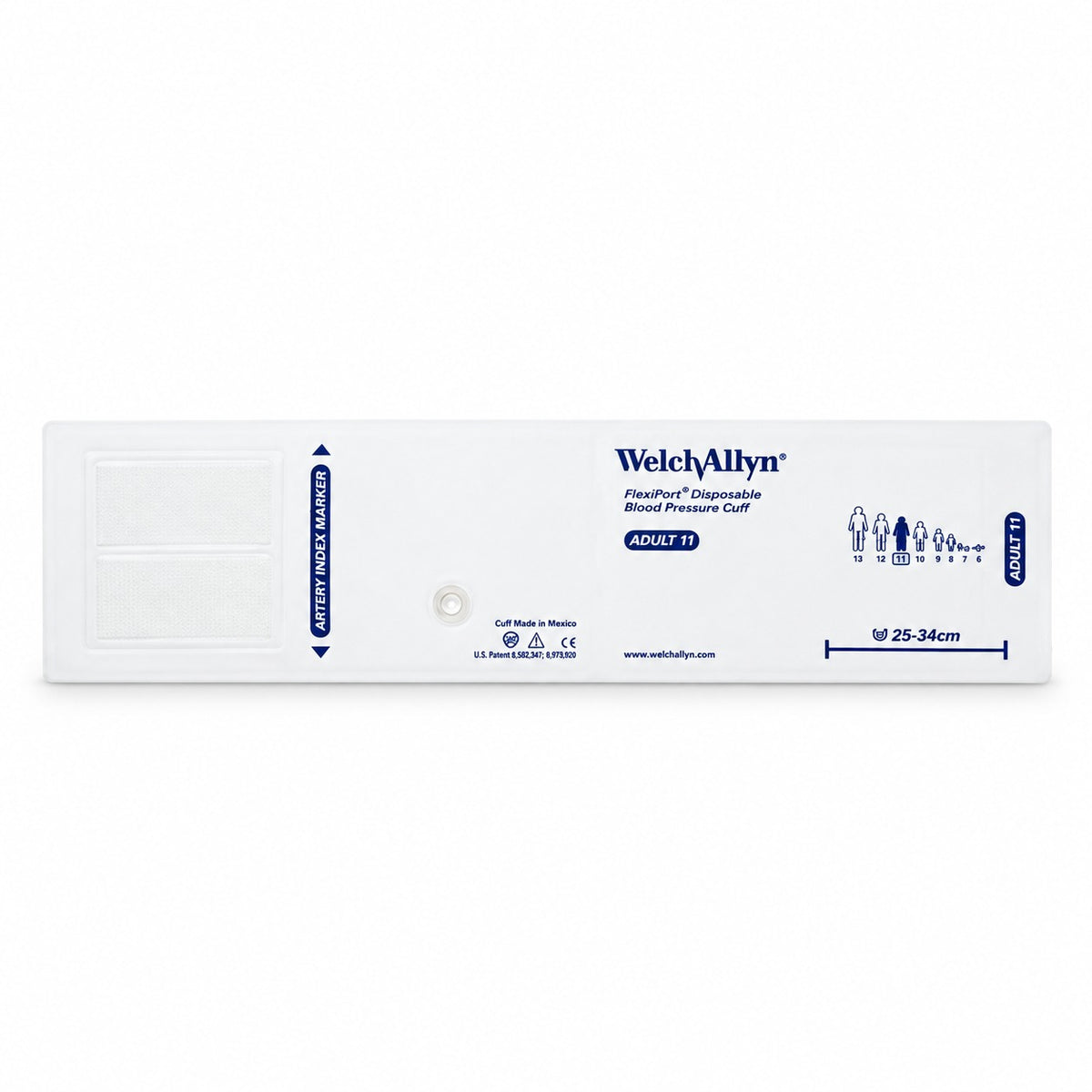 Size-11 Welch Allyn FlexiPort Disposable Blood Pressure Cuff – Adult Medium (20/Case)