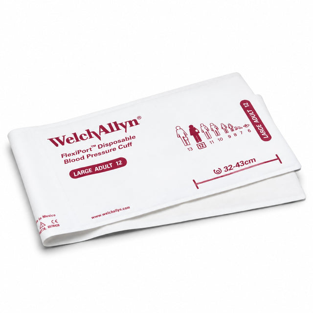 Size-12 Welch Allyn FlexiPort Disposable Blood Pressure Cuff – Large Adult (20/Case)