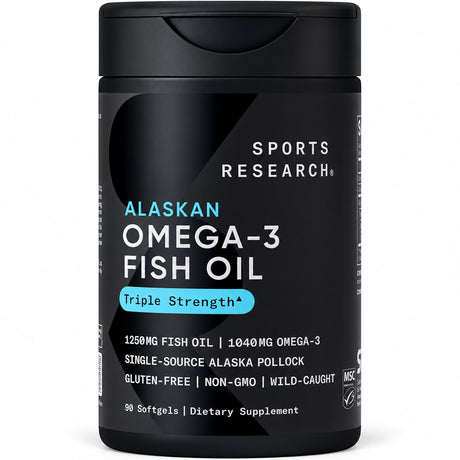 Sports Research Omega-3 Fish Oil Mini-Softgels – Wild-Caught Alaskan Pollock