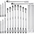 Mudder Stainless Steel Lab Spatula Micro Scoop Set, 22 Pieces