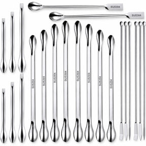 Mudder Stainless Steel Lab Spatula Micro Scoop Set, 22 Pieces