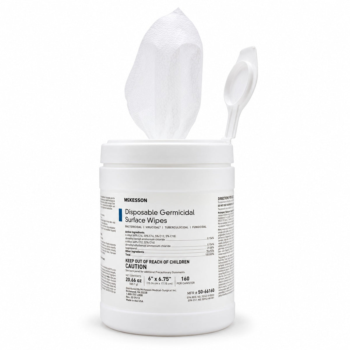 McKesson Germicidal Surface Disinfectant Wipes, Canisters and Soft Packs