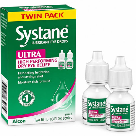 Systane Ultra Lubricant Eye Drops – Twin Pack 10 mL Each