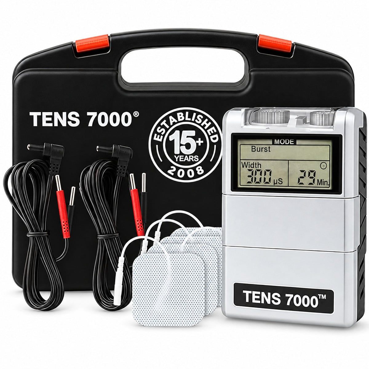 TENS 7000 Digital TENS Unit with Electrodes & Accessories