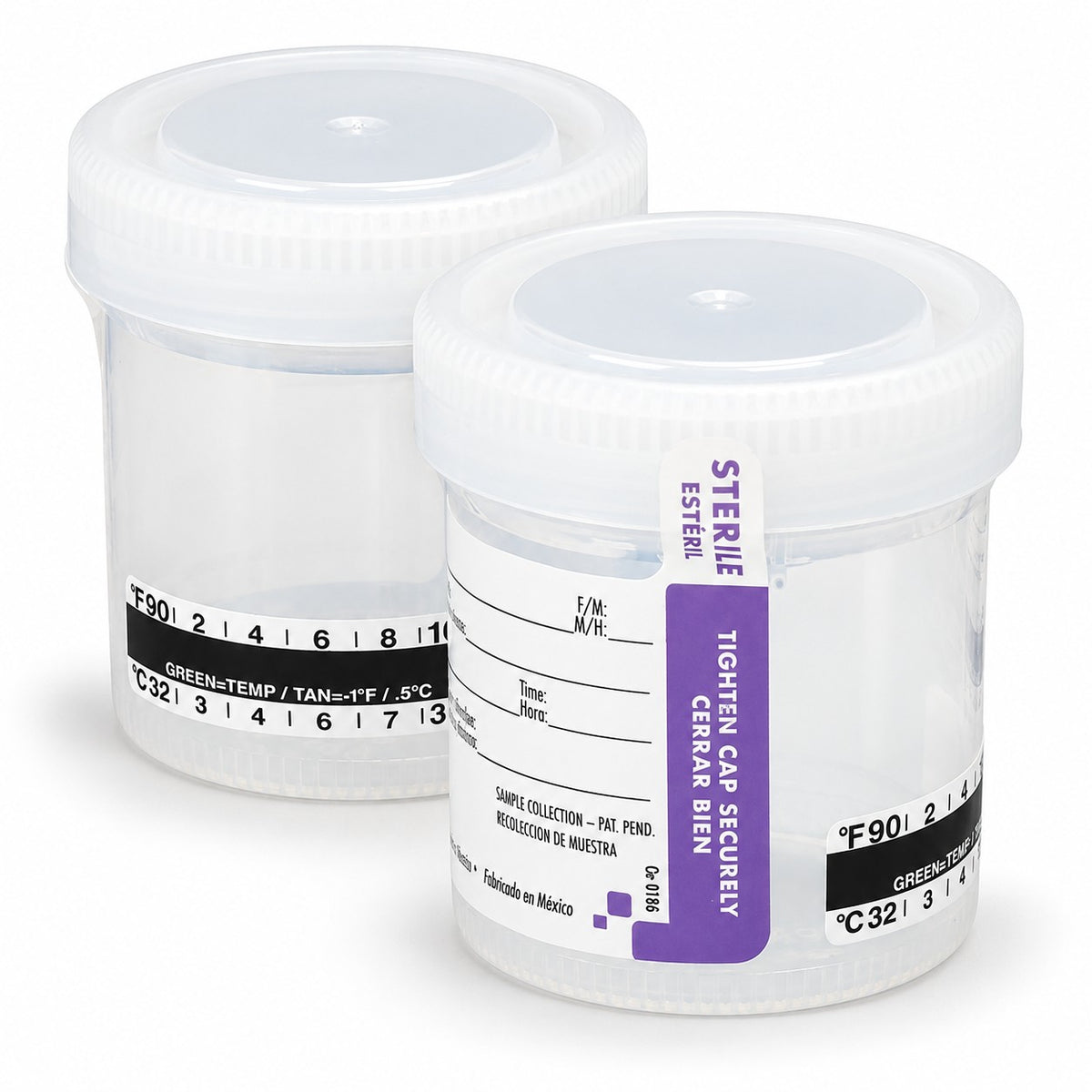 Urine Specimen Containers with Temperature Strip - 90 mL Case (view 2)