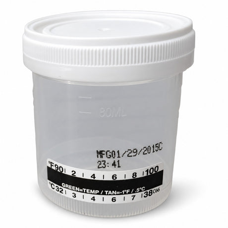 Urine Specimen Containers with Temperature Strip - Starplex 90 mL (view 5)