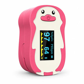 Kids Penguin Fingertip Pulse Oximeter (Pink)