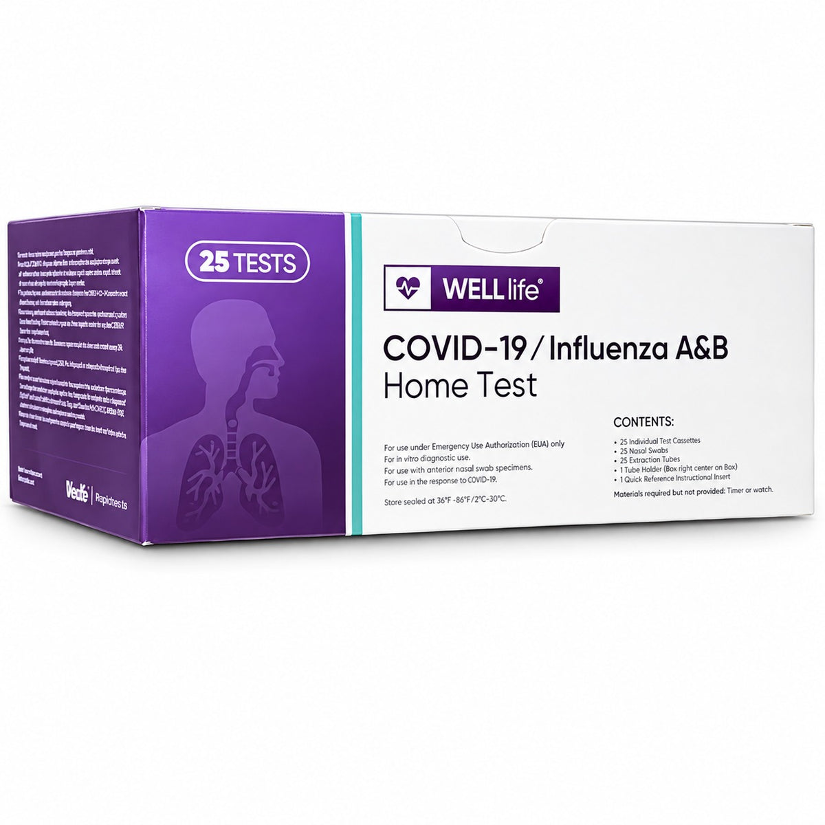WELLlife COVID-19/Flu A&B Antigen Home Test – 25 Pack