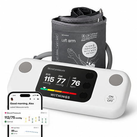 Withings BPM Vision Smart Arm Blood Pressure Monitor with Wide Range Cuff Wi-Fi + Bluetooth